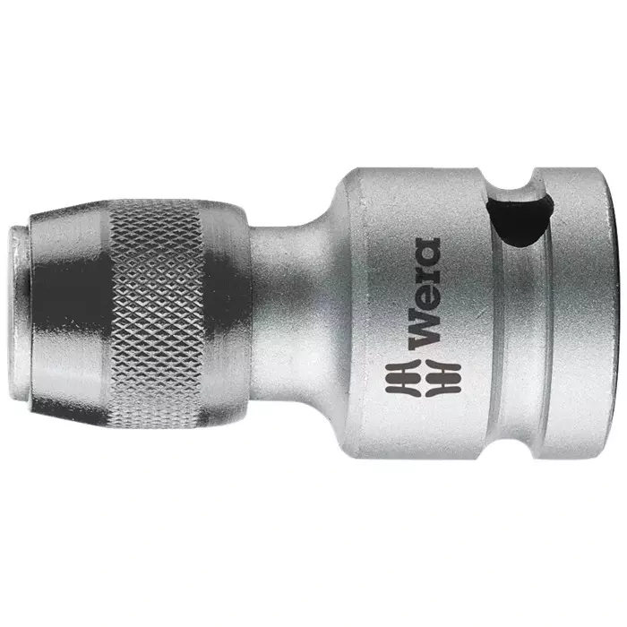 Wera Adaptor with Quick-Release Chuck 1/2 Inch (12.7 mm) Drive Size 50 mm Blade Length Black & Silver for Industrial Use, 05042760001