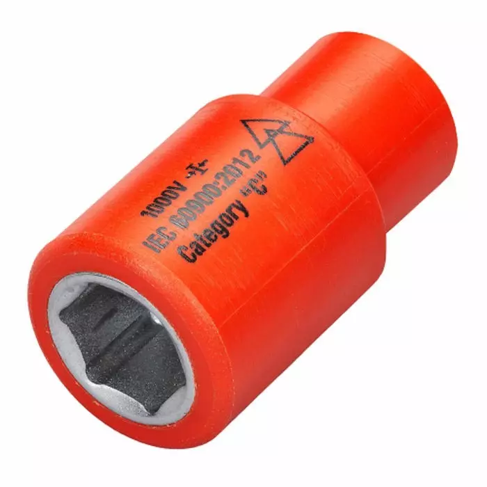 ITL 1/4 Inch Drive 13 mm Insulated Standard Socket 6 point VDE/1000 V 41 mm Overall Length, 7218
