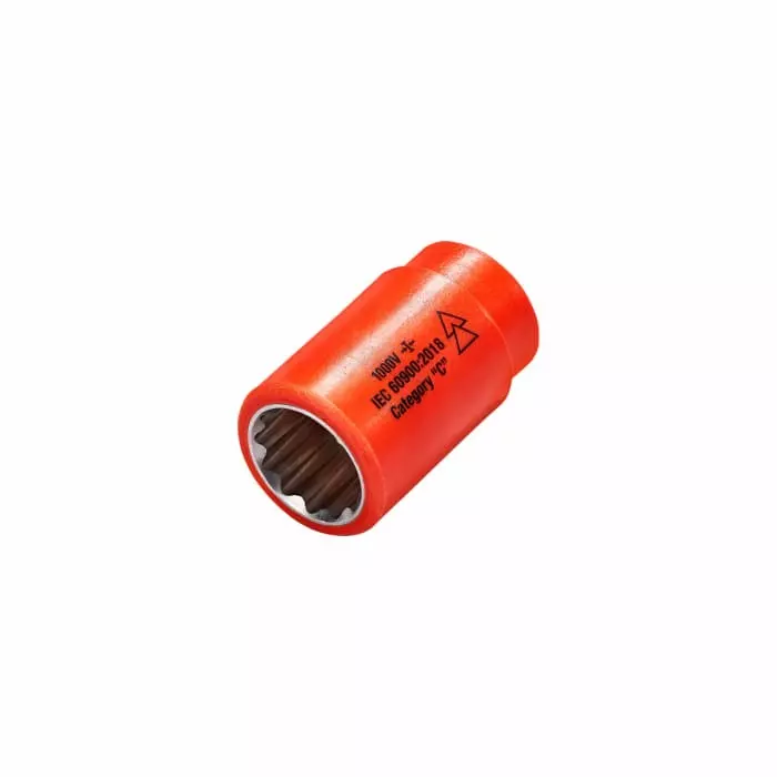 ITL 1/2 Inch Drive 13/16 Inch Insulated Standard Socket 12 point VDE/1000 V 50 mm Overall Length, 1640