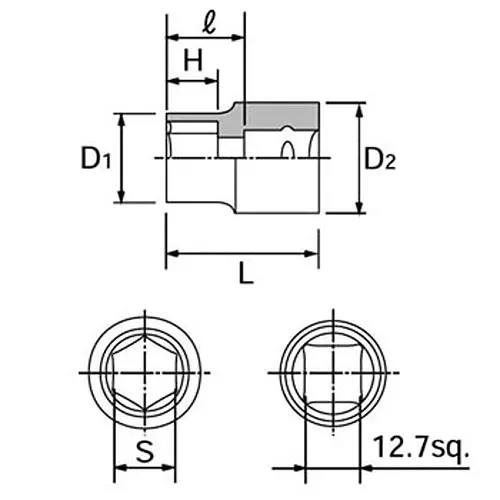 Ktc Hexagon Socket 12.7 mm Sq. Drive, B4-31