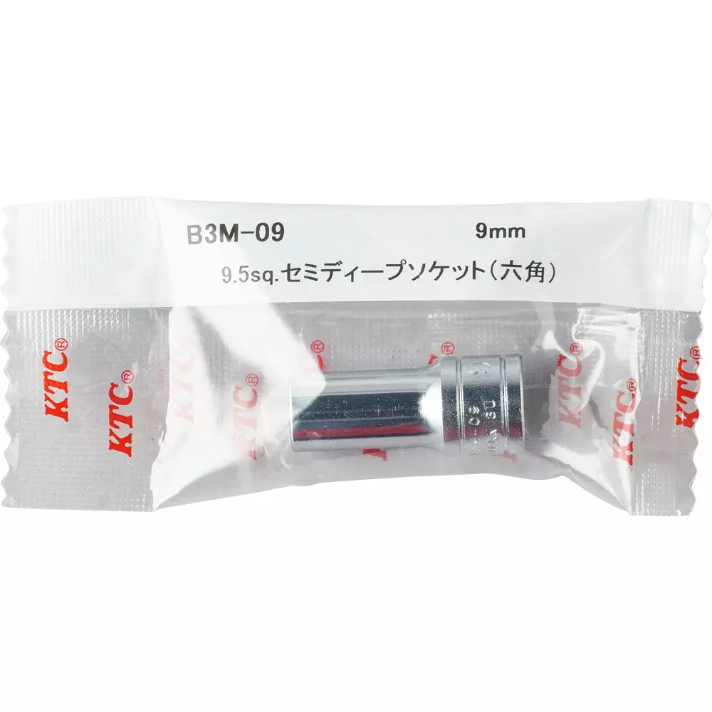 Ktc Hexagon Semi-Deep Socket 9.5 mm Sq. Drive, B3M-09