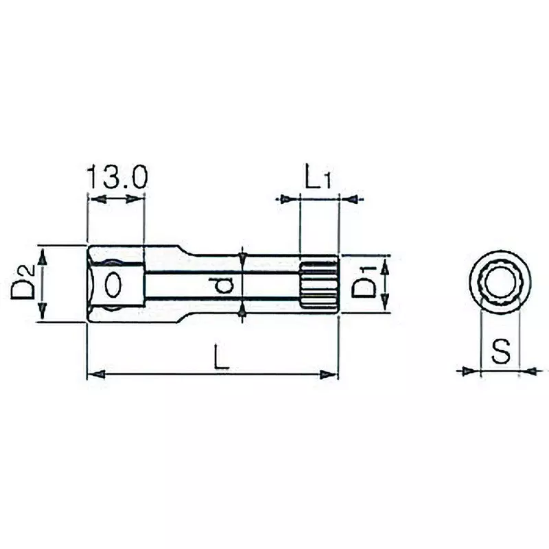 TONE Deep Socket 12 Angles 9.5 mm, 3D-24L