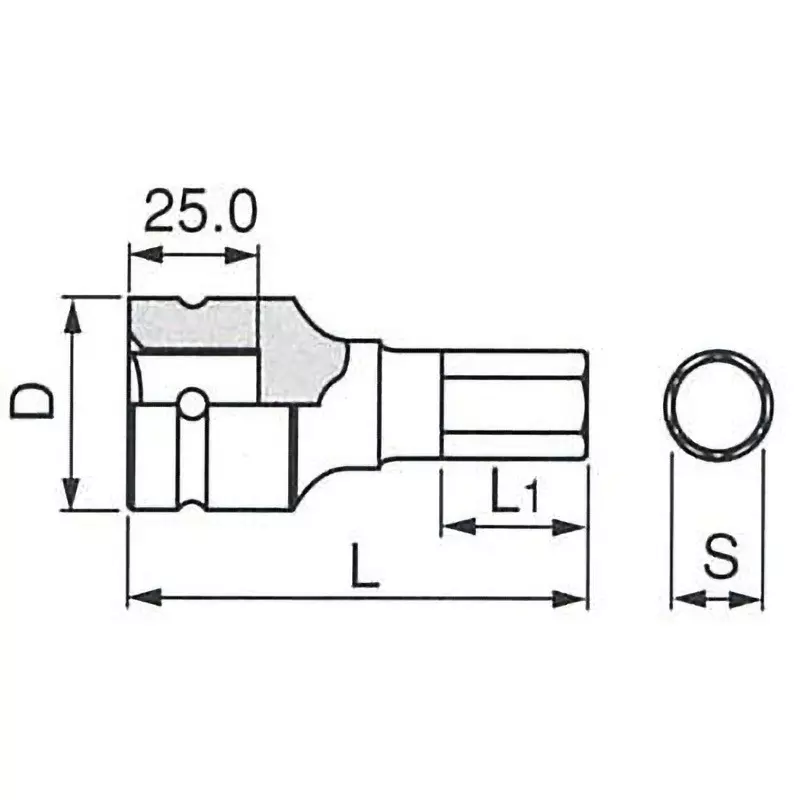 TONE Hexagon Socket For Impact 19.0 mm, 6AH-24
