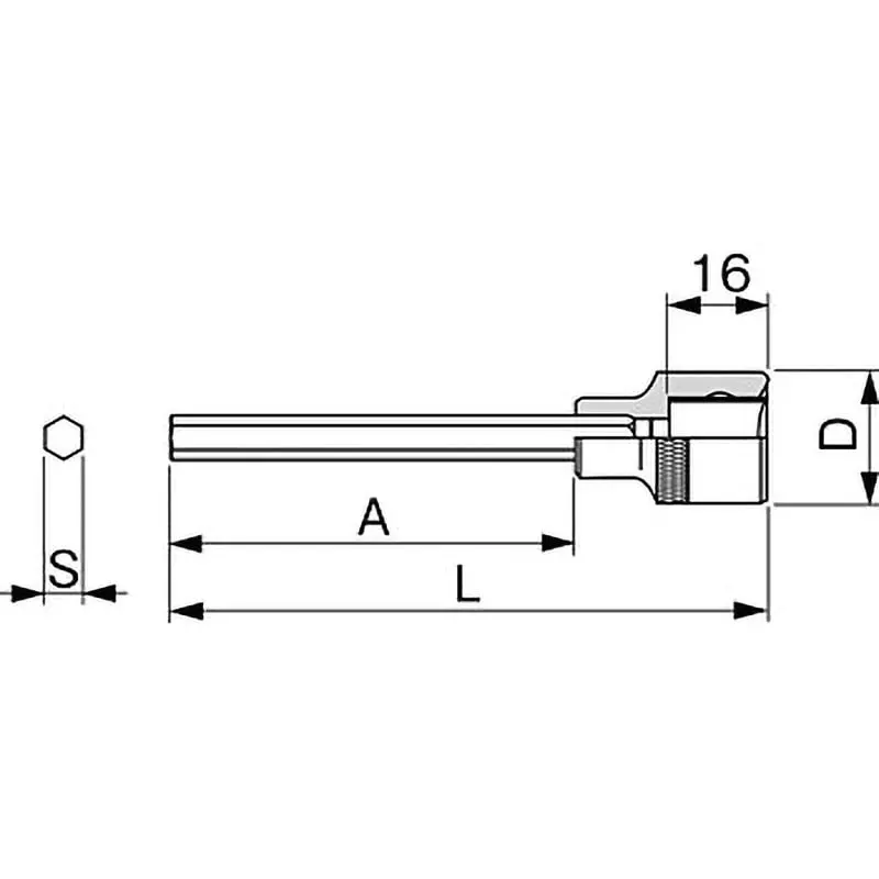TONE Super Long Hexagon Socket 12.7 mm, 4H-04L150