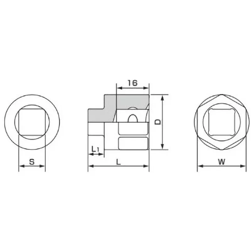 TONE Drain Plug Socket 13 mm, 4SQ-13