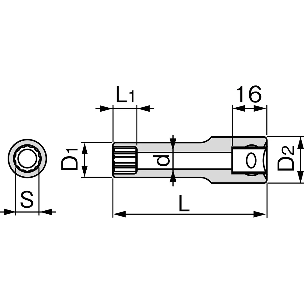 TONE Deep Socket 12 Corners 12.7 mm, 4D-13L