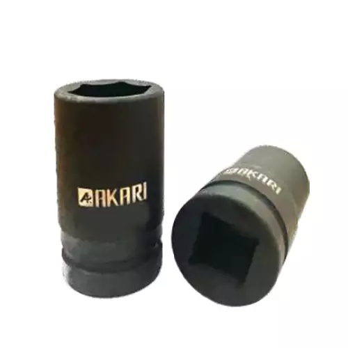 AKARI 32 mm Deep Impact Socket 1 inch Hex Drive 90 mm Length in Black Color, PNT-56