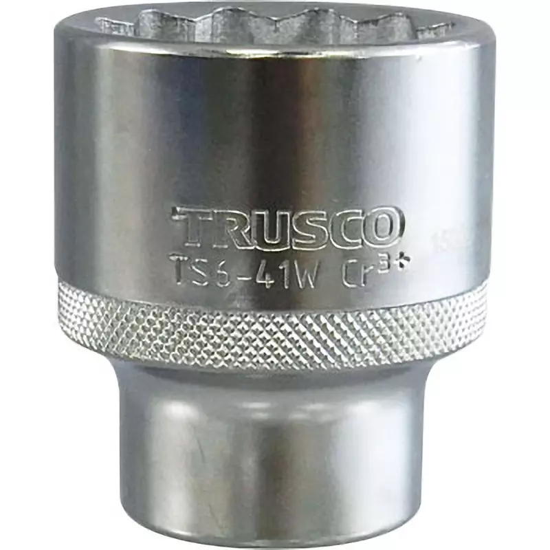 TRUSCO Socket Chrome Vanadium Steel 64 mm Overall Length, TS6-41W
