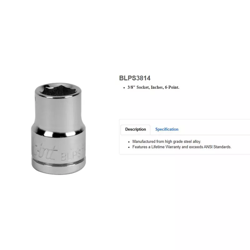 blue-point-38-inch-952-mm-drive-socket-chrome-finish-alloy-steel-body-and-78-inch-2222-mm-size-blps3878