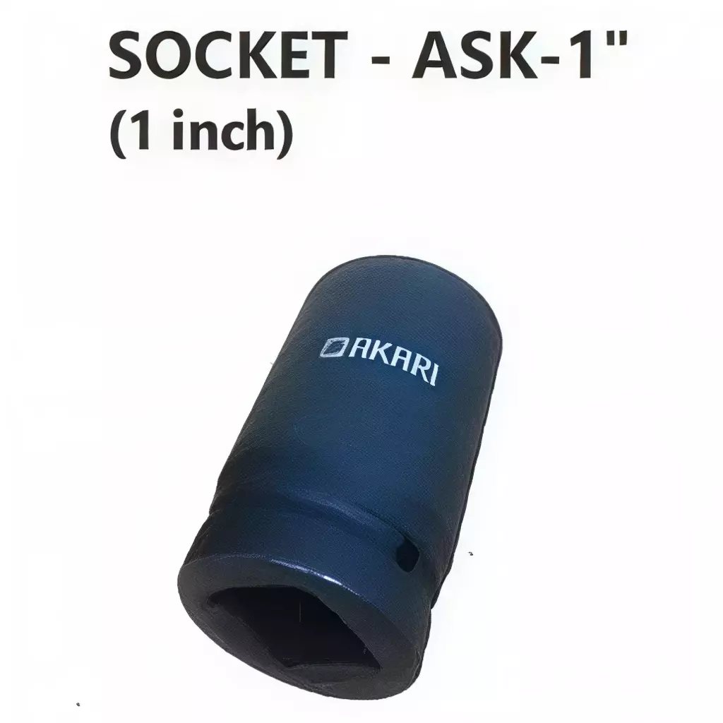 Akari Deep Impact Socket Metal Body 1 inch (25.4 mm) 90 mm Length and Black Color, ASK-1"