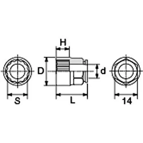Ktc Ratchet Glasses Head Socket 13 mm, BZ14-13W