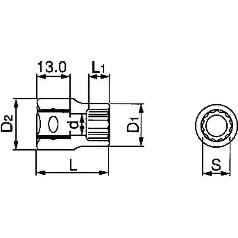 TONE Dodecagon Socket 9.5 mm, 3D-10