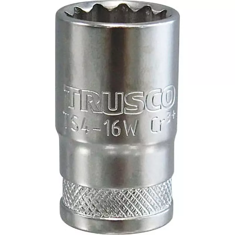 TRUSCO Socket Chrome Vanadium Steel 38 mm Overall Length, TS4-16W