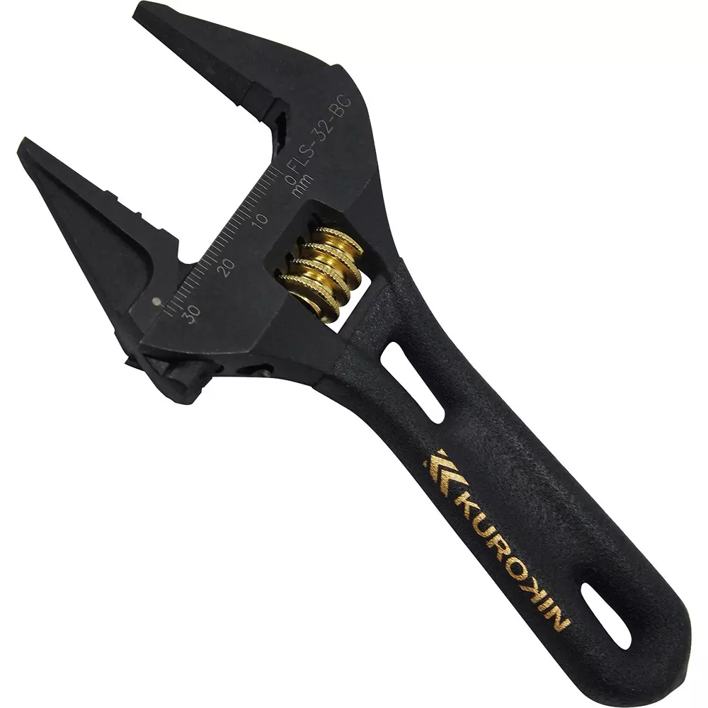 FUJIYA Light Short Monkey Wrench 32 mm Maximum Jaw Opening, FLS-32-BG