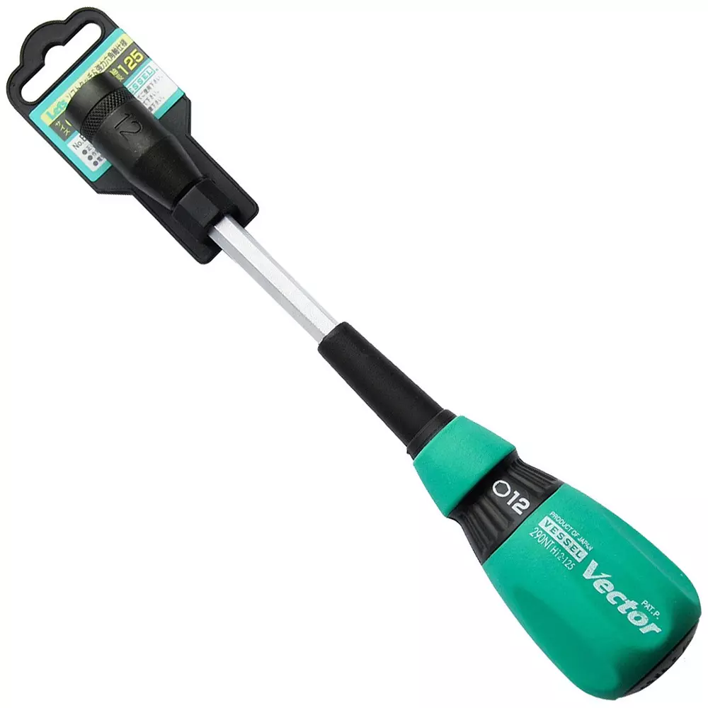 Vessel Hex Socket Screwdriver 211 mm Overall Length Socket Tip, 12.0×125