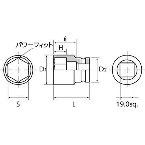 Ktc Deep Impact Socket 100 mm OL 19 mm Sq. Drive, BP6L-35TP