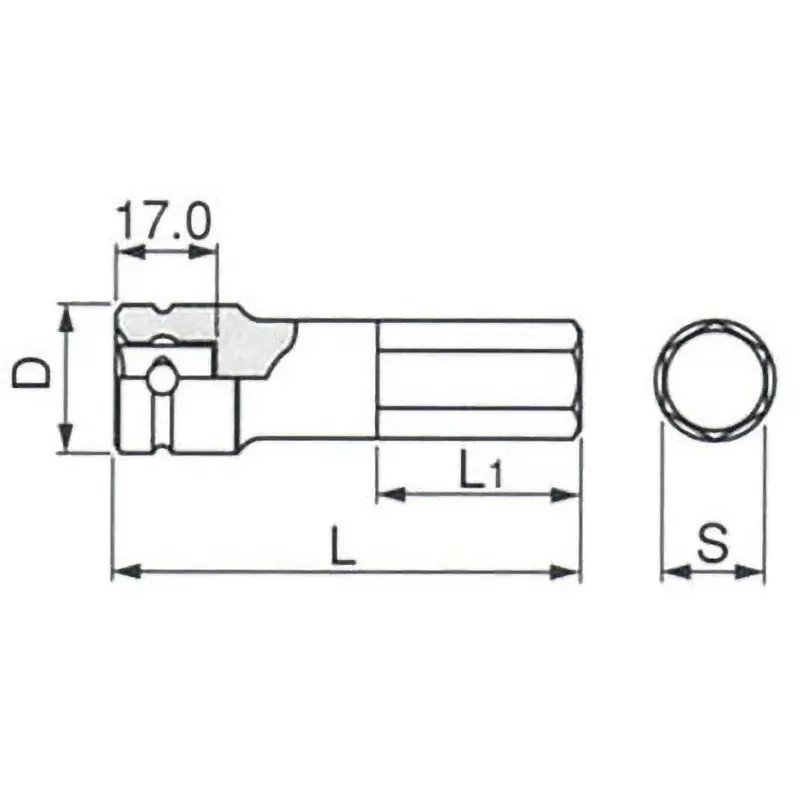 TONE Impact Hexagon Socket 12.7 mm, 4AH-08