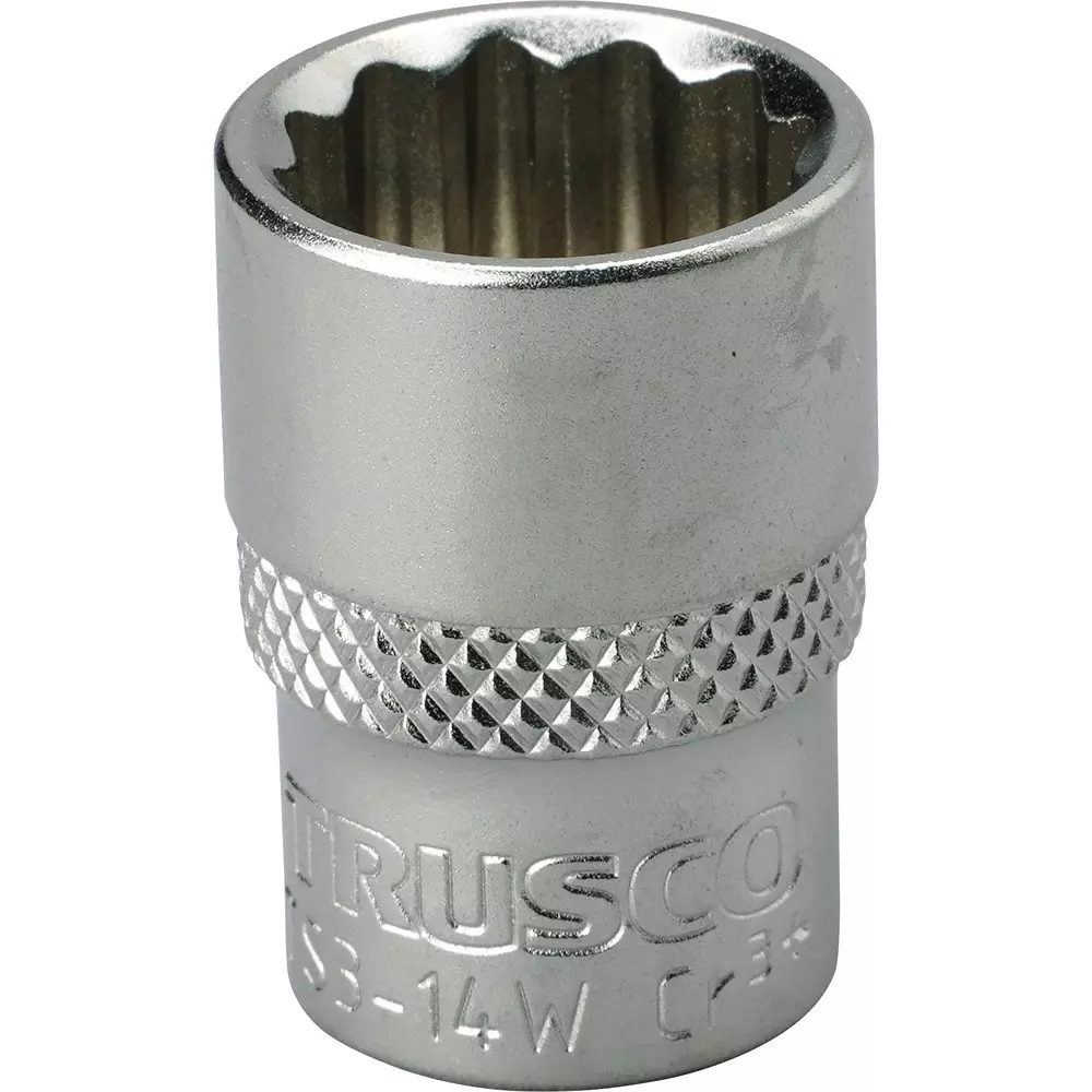 TRUSCO Socket Chrome Vanadium Steel 28 mm Overall Length, TS3-14W