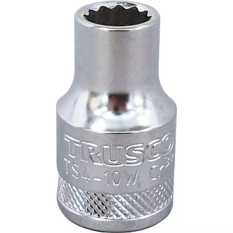 TRUSCO Socket Chrome Vanadium Steel 38 mm Overall Length, TS4-10W