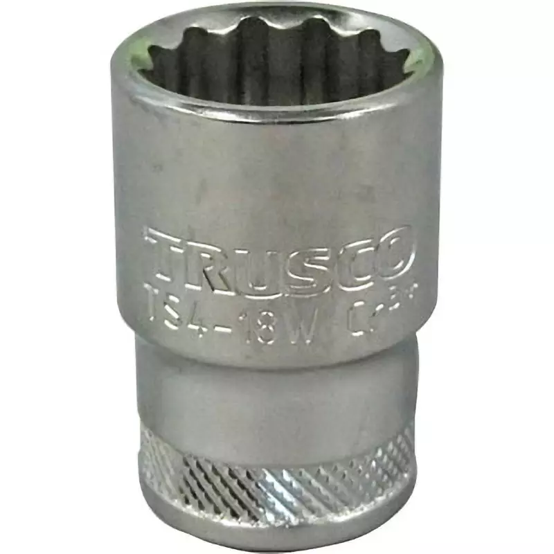 TRUSCO Socket Chrome Vanadium Steel 38 mm Overall Length, TS4-18W