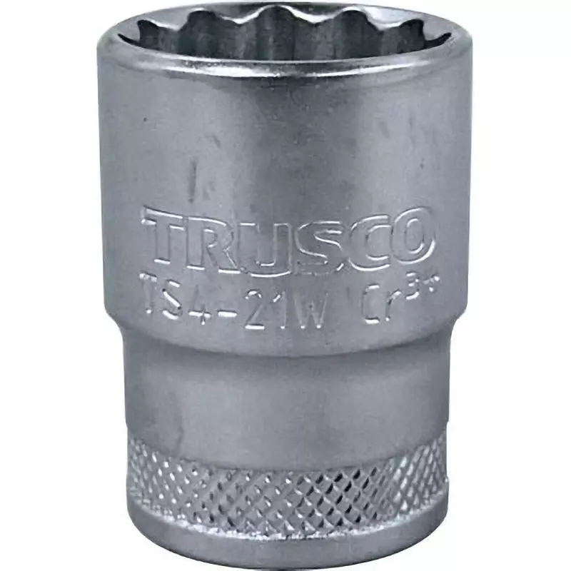 TRUSCO Socket Chrome Vanadium Steel 38 mm Overall Length, TS4-21W