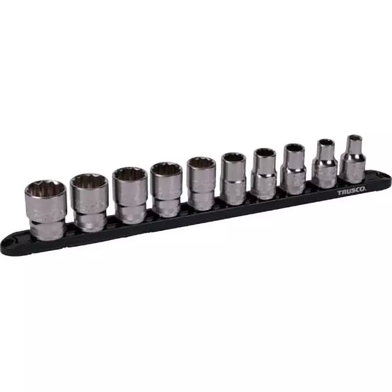 TRUSCO Socket Set Chrome Vanadium Steel, TS4-W-10S