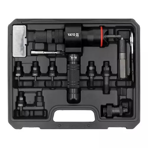 Yato 1/4 inch (6.3 mm) Holder Size Combo Rivet Adapter Made of Aluminium and CrMo in Black Color, YT-36192