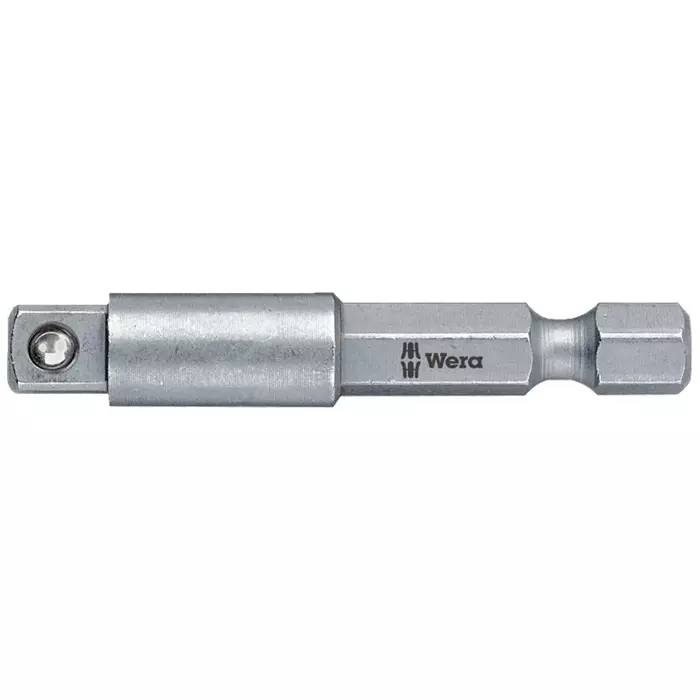 Wera Socket Adapter With ball 1/4 Inch (6.35 mm) Drive Size 50 mm Blade Length Silver for Industrial Use, 05311517001