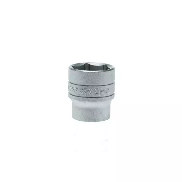 Teng Tools 1/2 inch Drive 29 mm Standard Socket, 6 Point, 43 mm Overall Length, M1205296-C