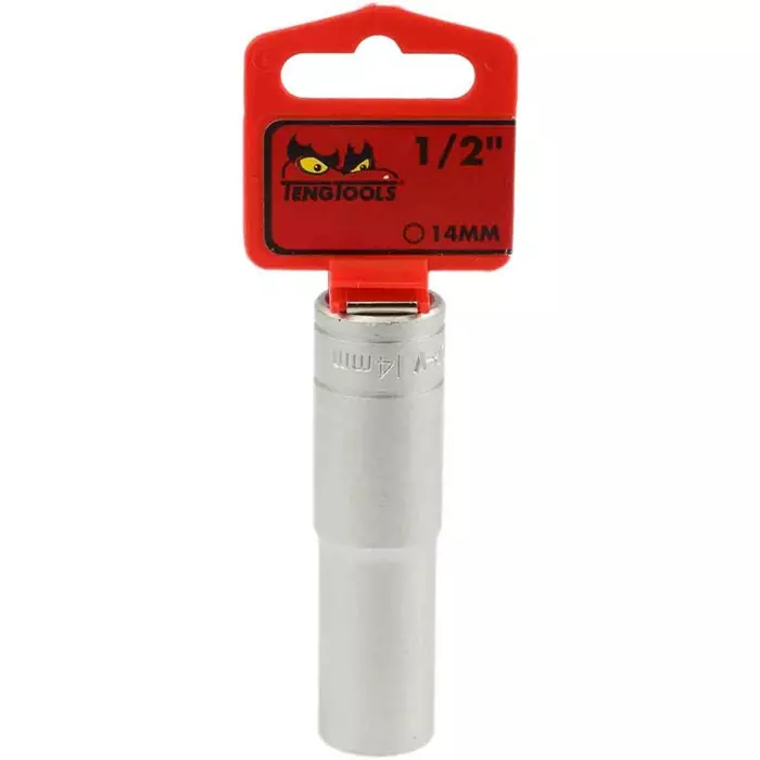 Teng Tools 1/2 inch Drive 14 mm Deep Socket, 12 Point, 79 mm Overall Length, M120614-C