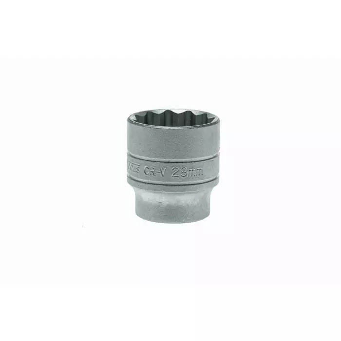 Teng Tools 1/2 inch Drive 29 mm Standard Socket, 12 Point, 43 mm Overall Length, M120529-C