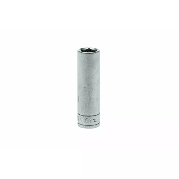 Teng Tools 1/4 inch Drive 10 mm Deep Socket, 6 Point, 49.5 mm Overall Length, M140610-C