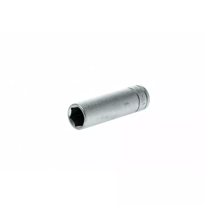 Teng Tools 1/4 inch Drive 10 mm Deep Socket, 6 Point, 49.5 mm Overall Length, M140610-C