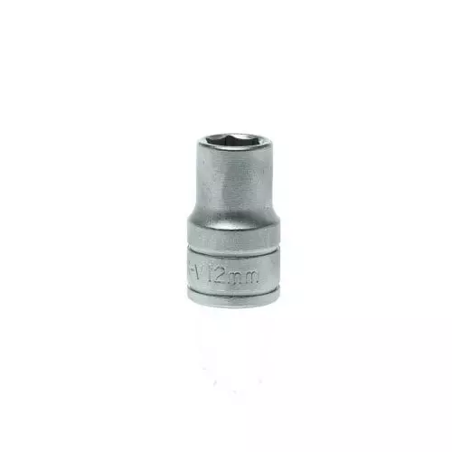 Teng Tools 1/2 inch Drive 12 mm Standard Socket, 6 Point, 38 mm Overall Length, M1205126-C