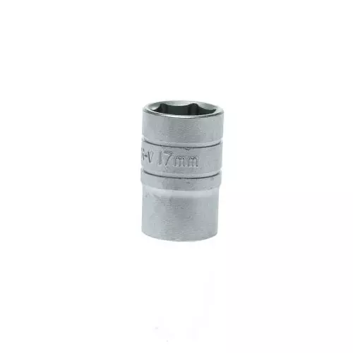 Teng Tools 1/2 inch Drive 17 mm Standard Socket, 6 Point, 38 mm Overall Length, M1205176-C