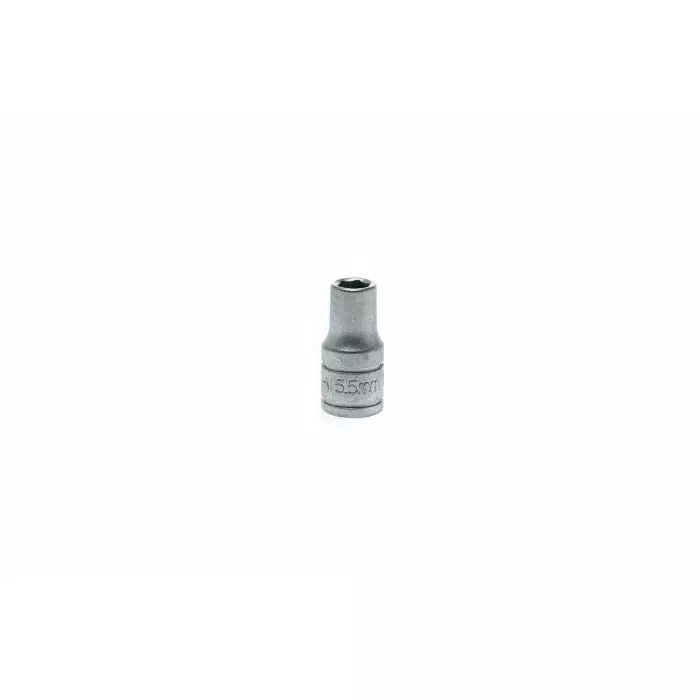 Teng Tools 1/4 inch Drive 5.5 mm Standard Socket, 6 Point, 25 mm Overall Length, M1405055-C