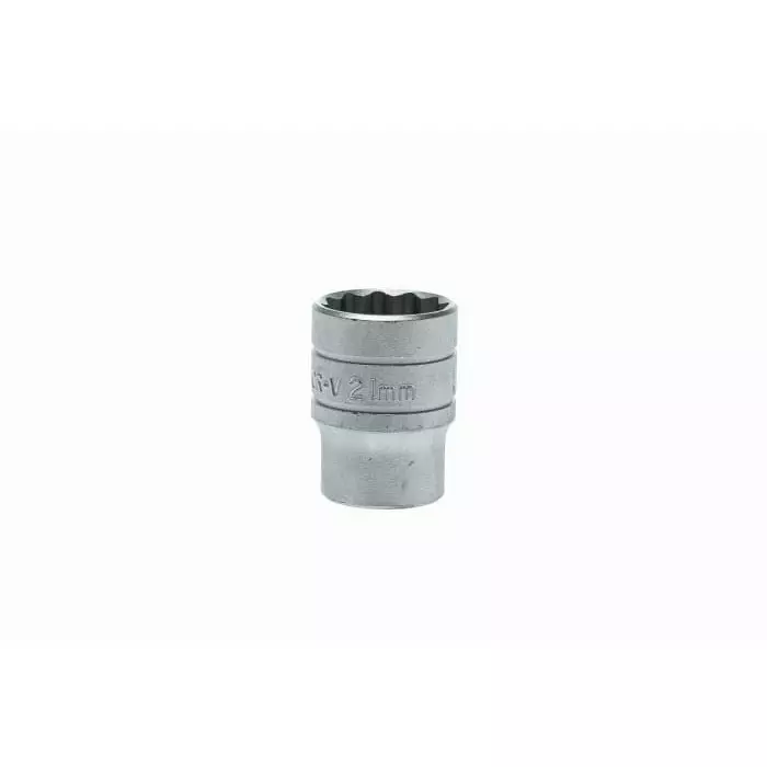 Teng Tools 1/2 inch Drive 21 mm Standard Socket, 12 Point, 38 mm Overall Length, M120521-C
