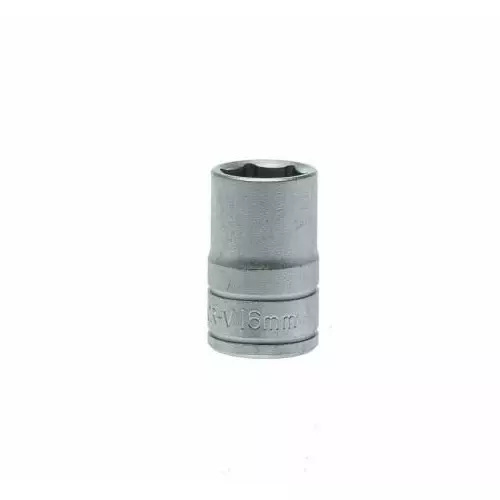 Teng Tools 1/2 inch Drive 16 mm Standard Socket, 6 Point, 38 mm Overall Length, M1205166-C