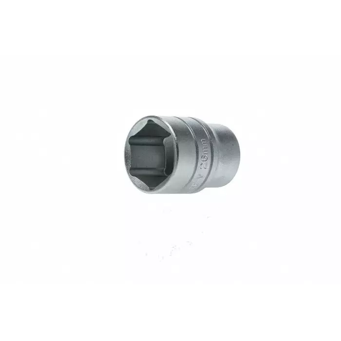 Teng Tools 1/2 inch Drive 26 mm Standard Socket, 6 Point, 40 mm Overall Length, M1205266-C