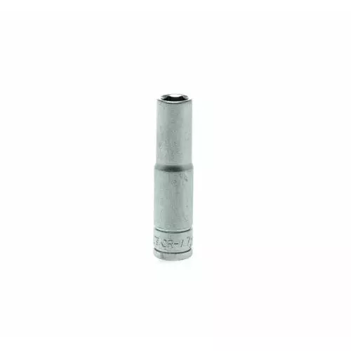 Teng Tools 1/4 inch Drive 7 mm Deep Socket, 6 Point, 49.5 mm Overall Length, M140607-C