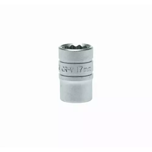 Teng Tools 1/2 inch Drive 17 mm Standard Socket, 12 Point, 38 mm Overall Length, M120517-C