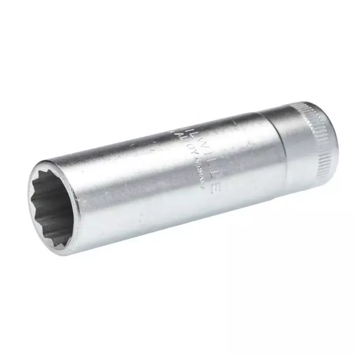 STAHLWILLE 1/2 in Drive 17 mm Deep Socket, 12 point, 83 mm Overall Length, 3020017