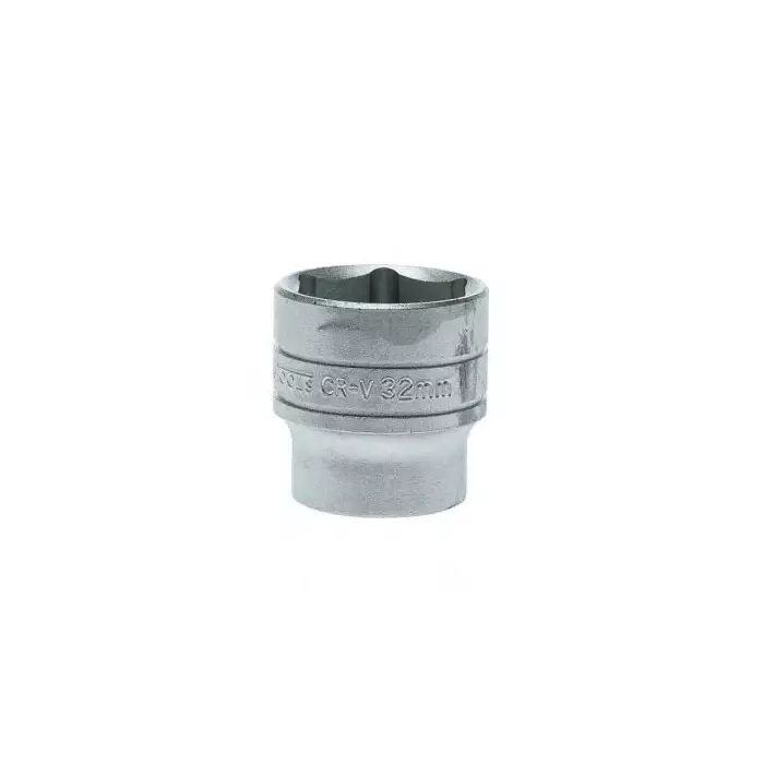 Teng Tools 1/2 inch Drive 32 mm Standard Socket, 6 Point, 43 mm Overall Length, M1205326-C