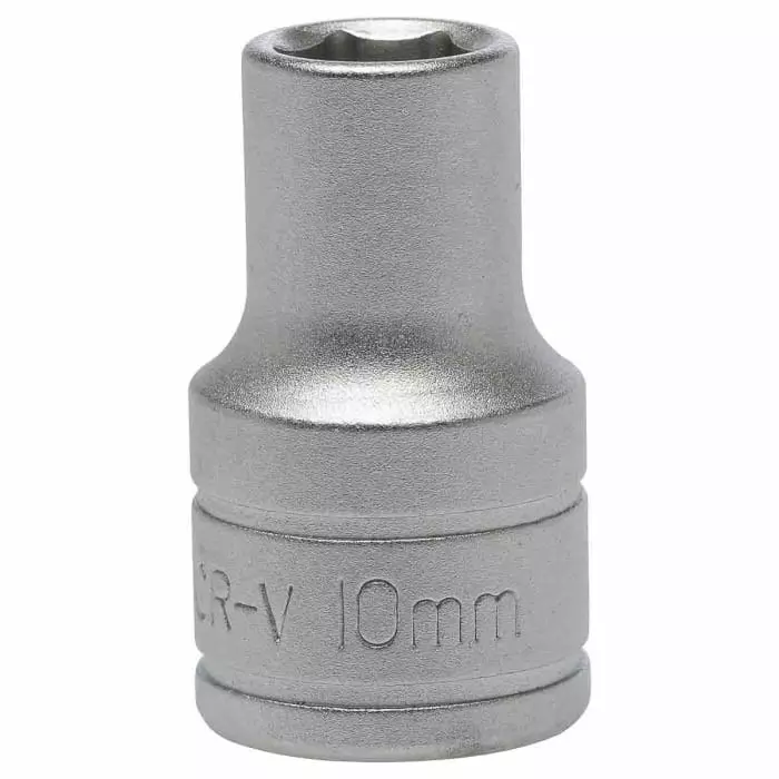 Teng Tools 1/2 inch Drive 10 mm Standard Socket, 6 Point, 38 mm Overall Length, M1205106-C