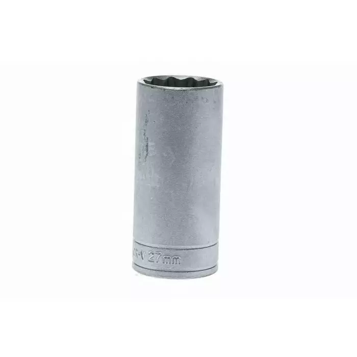 Teng Tools 1/2 inch Drive 27 mm Deep Socket, 12 Point, 79 mm Overall Length, M120627-C