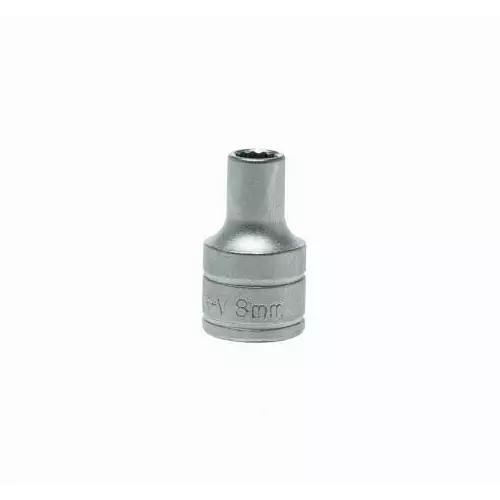 Teng Tools 1/2 inch Drive 8 mm Standard Socket, 12 Point, 38 mm Overall Length, M120508-C