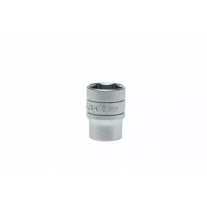 Teng Tools 1/2 inch Drive 21 mm Standard Socket, 6 Point, 38 mm Overall Length, M1205216-C