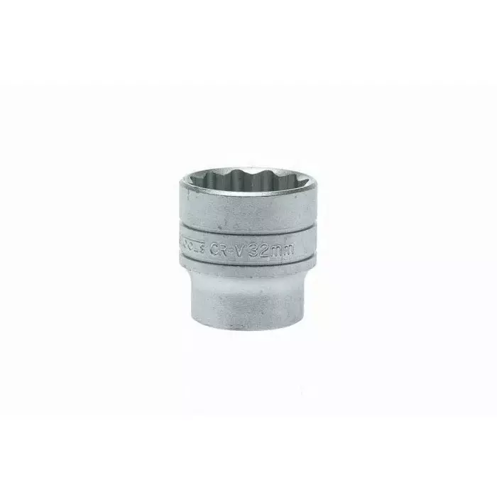 Teng Tools 1/2 inch Drive 32 mm Standard Socket, 12 Point, 43 mm Overall Length, M120532-C