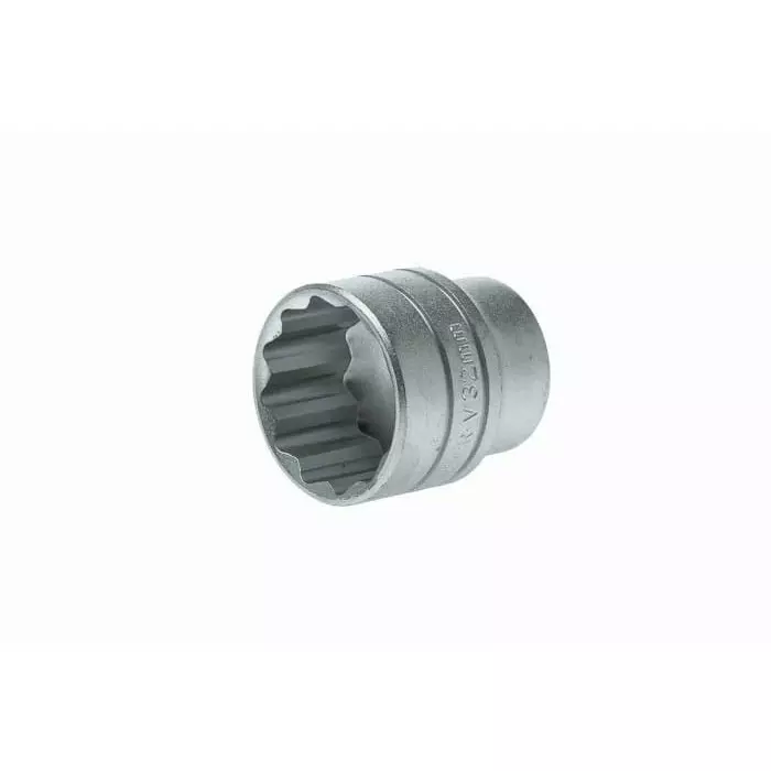 Teng Tools 1/2 inch Drive 32 mm Standard Socket, 12 Point, 43 mm Overall Length, M120532-C
