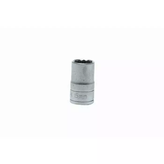 Teng Tools 1/2 inch Drive 15 mm Standard Socket, 12 Point, 38 mm Overall Length, M120515-C